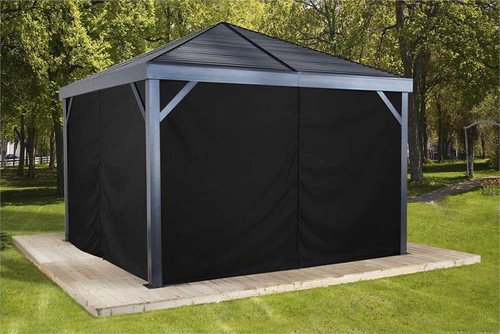 Sojag Curtains for South Beach 12 x 12 ft Black - Gazebo Not Included