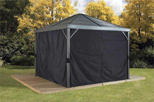 Sojag Curtains for Sanibel 8 x 8 ft Black - Gazebo Not Included