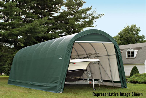 ShelterLogic ShelterCoat 15 x 28 x 12 ft. Wind/Snow Rated Garage Round Green Cover