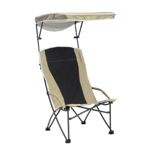 Quik Chair Pro Comfort High Back Shade Folding Chair - Tan/Black