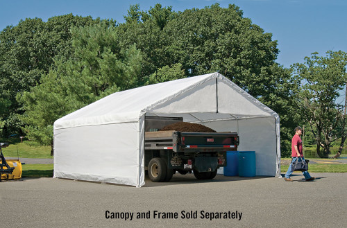 ShelterLogic Canopy Enclosure Kit 18' × 30' - White FR Rated (Frame and Canopy Sold Separately)