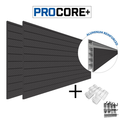 Proslat PROCORE+ Carbon fiber PVC Slatwall Ultimate Bundle