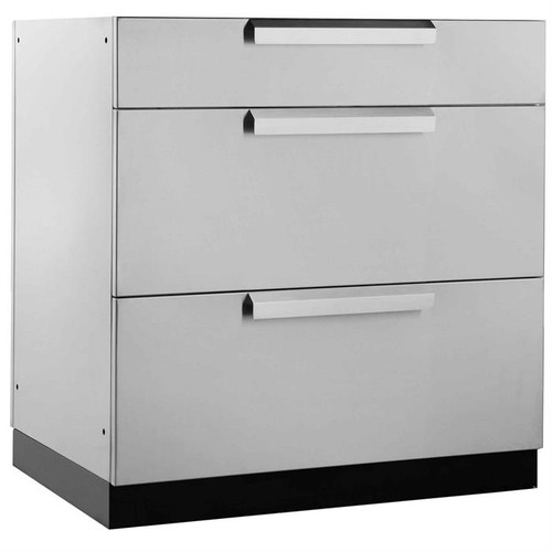 NewAge Stainless Steel 32"W x 23"D 3-Drawer Cabinet