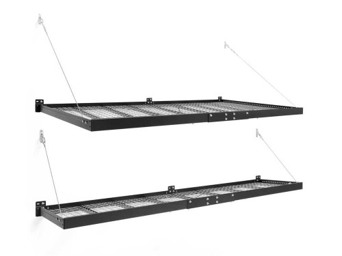 NewAge Pro Series 4 ft. x 8 ft. and 2 ft. x 8 ft. Wall Mounted Steel Shelf Set - Black