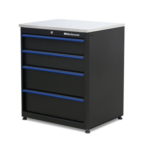 Montezuma 4-Drawer Base Cabinet with Stainless Steel Worktop