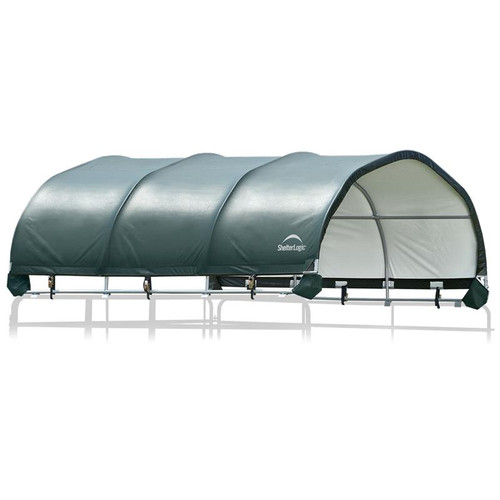 ShelterLogic 12 x 12 ft. Corral Shelter, 1 3/8" Steel Frame, 7.5 oz. Green Cover