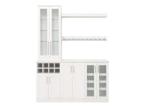 NewAge Home Bar White 7 Piece Cabinet Set- 21"