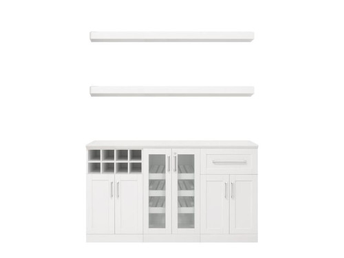 NewAge Home Bar White 6 Piece Cabinet Set - 21"