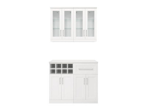 NewAge Home Bar White 5-Piece Cabinet Set -21"
