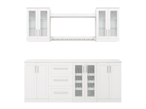 NewAge Home Bar White 9 Piece Cabinet Set -21"