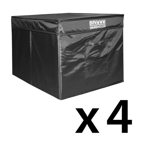 Proslat Bin Warehouse – Fold-A-Tote Black – 32 Gallon (4-Pack)