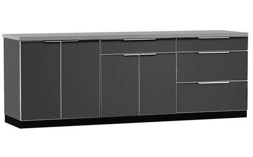 NewAge Aluminum Slate 96"W x 24"D Outdoor Kitchen Set w/Countertop