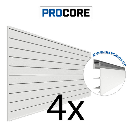 Proslat 8 ft. x 4 ft. PROCORE PVC Slatwall (4 Pack) 128 sq ft
