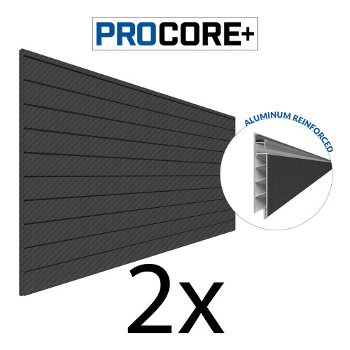 Proslat PROCORE+ Carbon fiber PVC Slatwall (2 Pack) 64 sq ft
