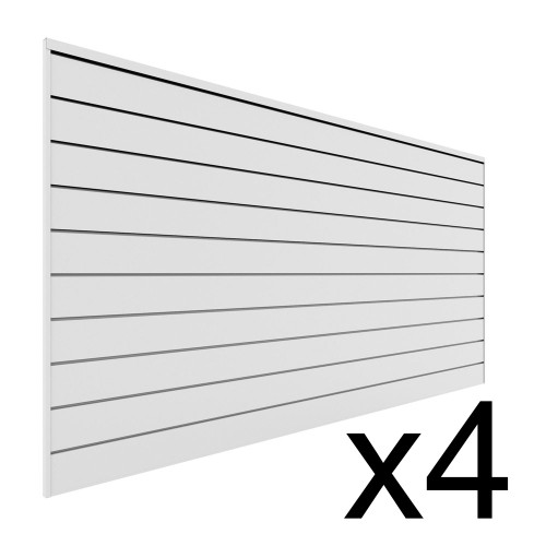 Proslat Garage Storage PVC Slatwall 4 pack 128 sq ft - White