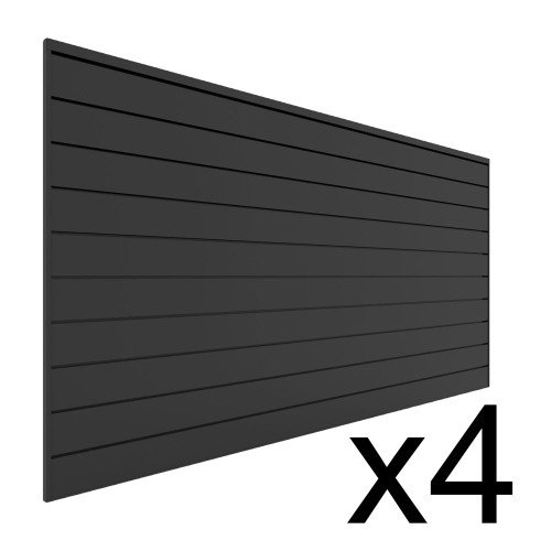 Proslat Garage Storage PVC Slatwall 4 pack 128 sq ft - Charcoal