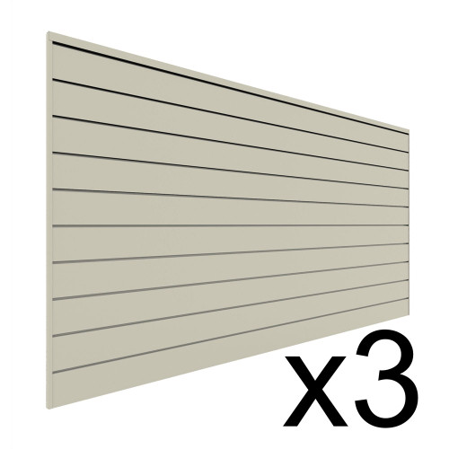 Proslat Garage Storage PVC Slatwall 3 pack 96 sq ft - Sandstone