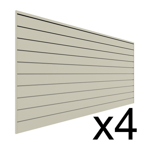 Proslat Garage Storage PVC Slatwall 4 pack 128 sq ft - Sandstone