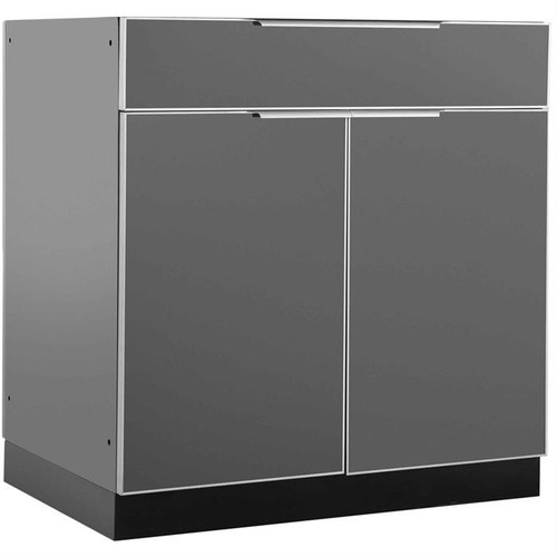 NewAge Aluminum Slate 32"W x 23"D Bar Cabinet