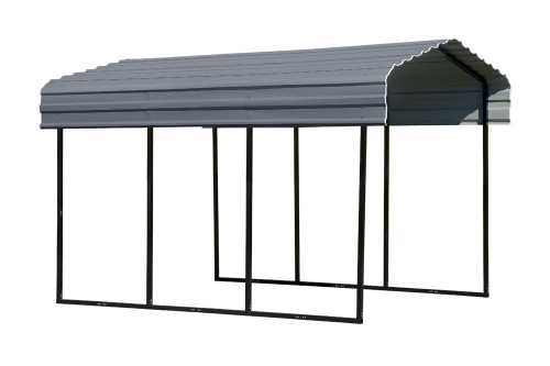 Arrow Steel Carport 10 x 15 x 9 ft. Galvanized Charcoal