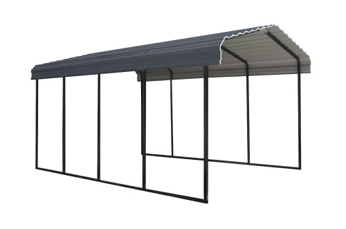 Arrow Steel Carport 12 x 20 x 9 ft. Galvanized Charcoal