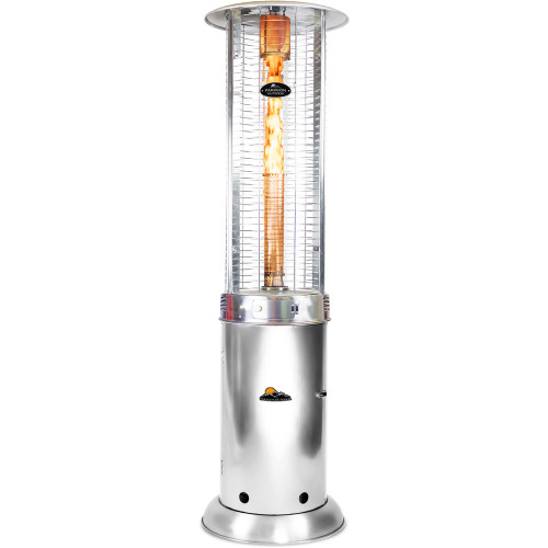 Paragon Outdoor Helios Round Flame Tower Heater with Remote Control, 82.5”, 32,000 BTU - Stainless Steel