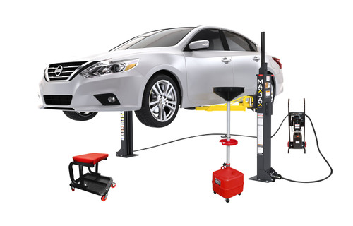 MaxJax M7K Portable Two-Post Garage Lift - Deluxe Package