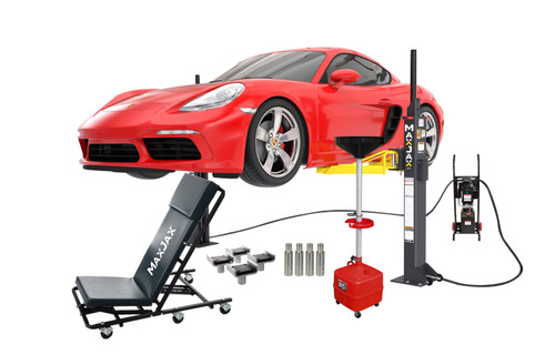 MaxJax M7K Portable Two-Post Garage Lift - Ultimate Package